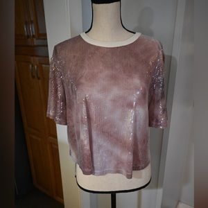 NWOT Free People Sequin Flowy Top M